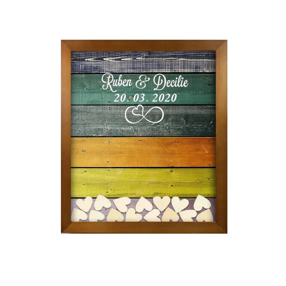 cherry frame Альтернативная Свадебная Гостевая книга, идея гостевой книги в форме капли сердца, персонализированная, Заказная книга входа на память, дерево, ручная работа - Цвет: cherry frame