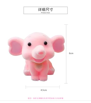 

6 Pcs Dumbo Toy Cute Elephant Pendant Keychain Toys Flocked Dumbo Doll Action Figure Model Dolls