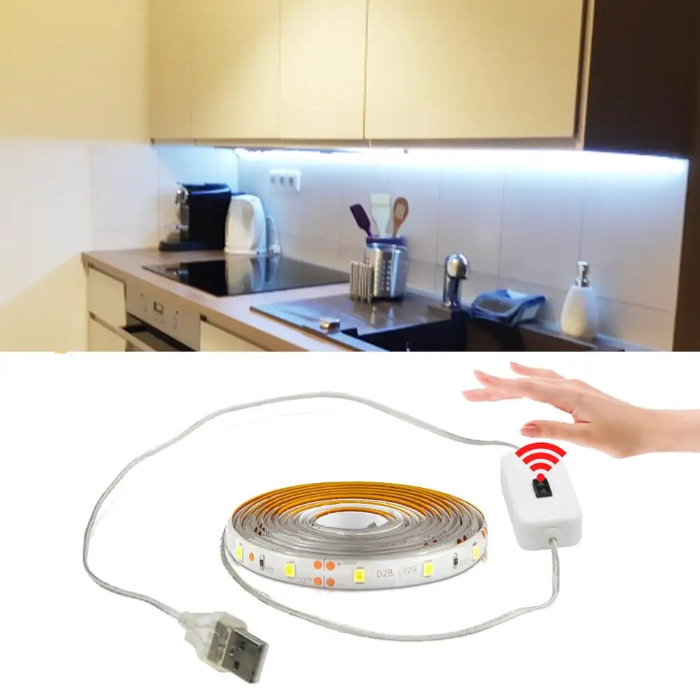5 в USB светодиодный Ночной светильник с датчиком движения гибкий для помещений