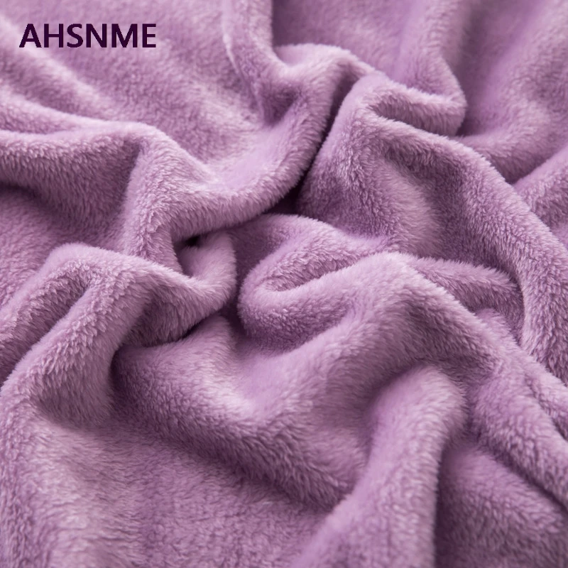 AHSNME темно-синее толстое Коралловое одеяло сплошной цвет норковая бархатная мягкие покрывала для кресла пледы мульти размер высокого качества ковер Прямая поставка