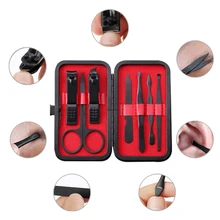 7 шт., машинка для стрижки ногтей из нержавеющей стали, триммер для стрижки ушей, маникюрный набор для педикюра, ножницы, пинцет, комплект инструментов для маникюра