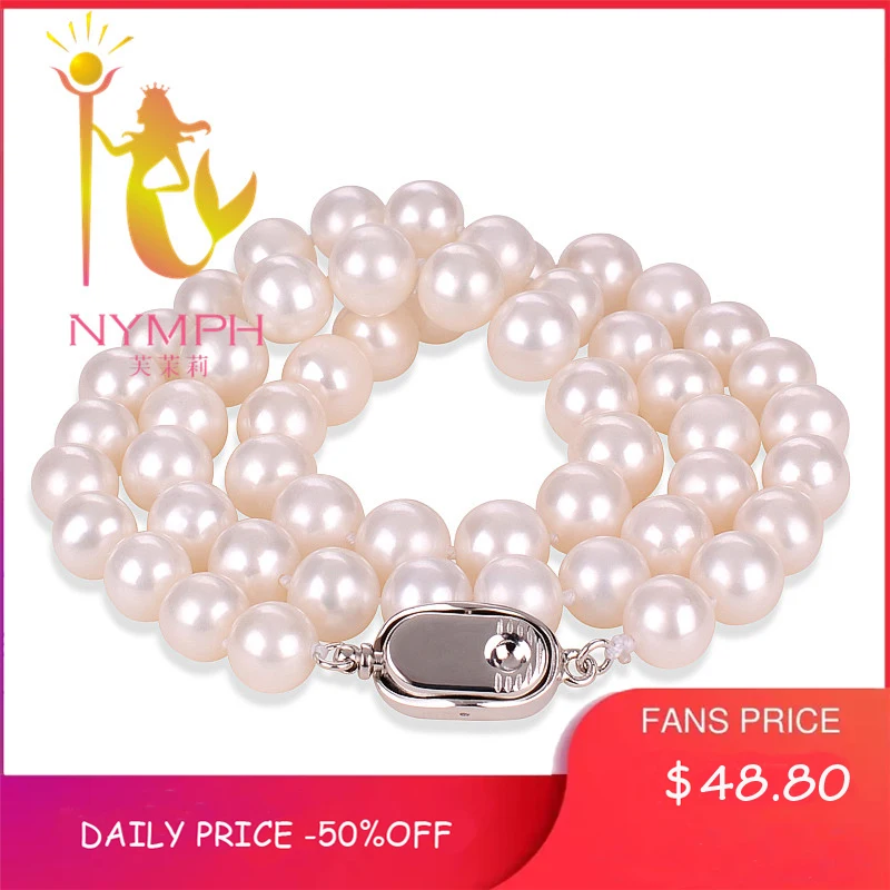 Ожерелье женское из натурального пресноводного жемчуга 8 9 мм x221|gift box necklace|gift