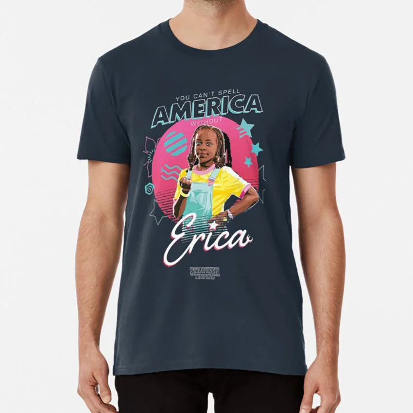 thumbnail image 1 of Stranger Without Things Erica You Can’t Spell America T Shirt Stranger Logo Things America, 1 of 5