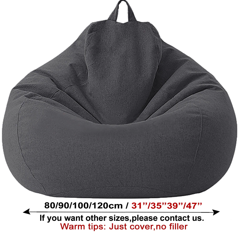 Description Picture 3 of itemDropshipping Big Bean Bag Chair No Filling Beanbag Sofa Bed Floor Pouf Cotton Velvet Lazy Recliner Living Room Furniture Futon