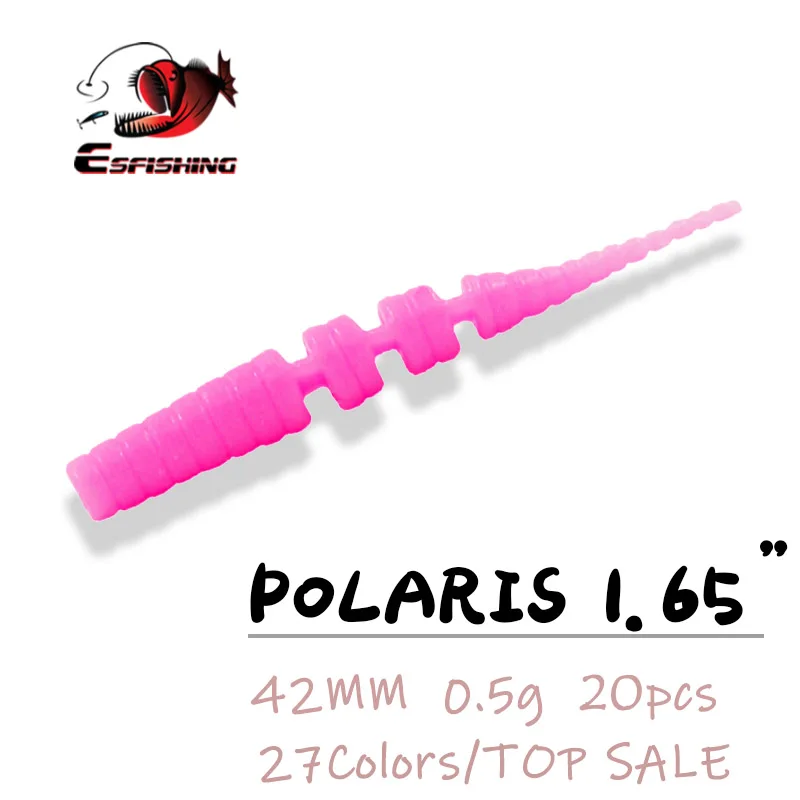 ESFISHING Червячные приманки Лед Мягкая приманка для рыбалки Polaris 42 мм тонущие