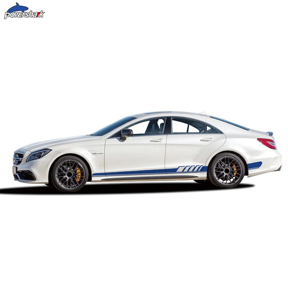 エディション 1 スタイル車のボンネットデカールサイドストライプスカートステッカー、M=ercedes B=enz CLS クラス Amg版c63版 サイドストライプデカールステッカー用 W205右側/左側の1台分(1セット) - AOYAMA PITIN 車用ボンネットデカール ルーフテールエディション 1ドアサイドストライプスカートステッカー、メルセデスベンツAMG GT S X29