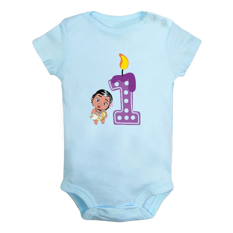 ifBaby2812BL Милая Одежда для новорожденных девочек и мальчиков с надписью «I'm 1 Year Little Merida» на первый день рождения комбинезон с короткими рукавами, Подарочный костюм - Цвет: ifBaby2812BL