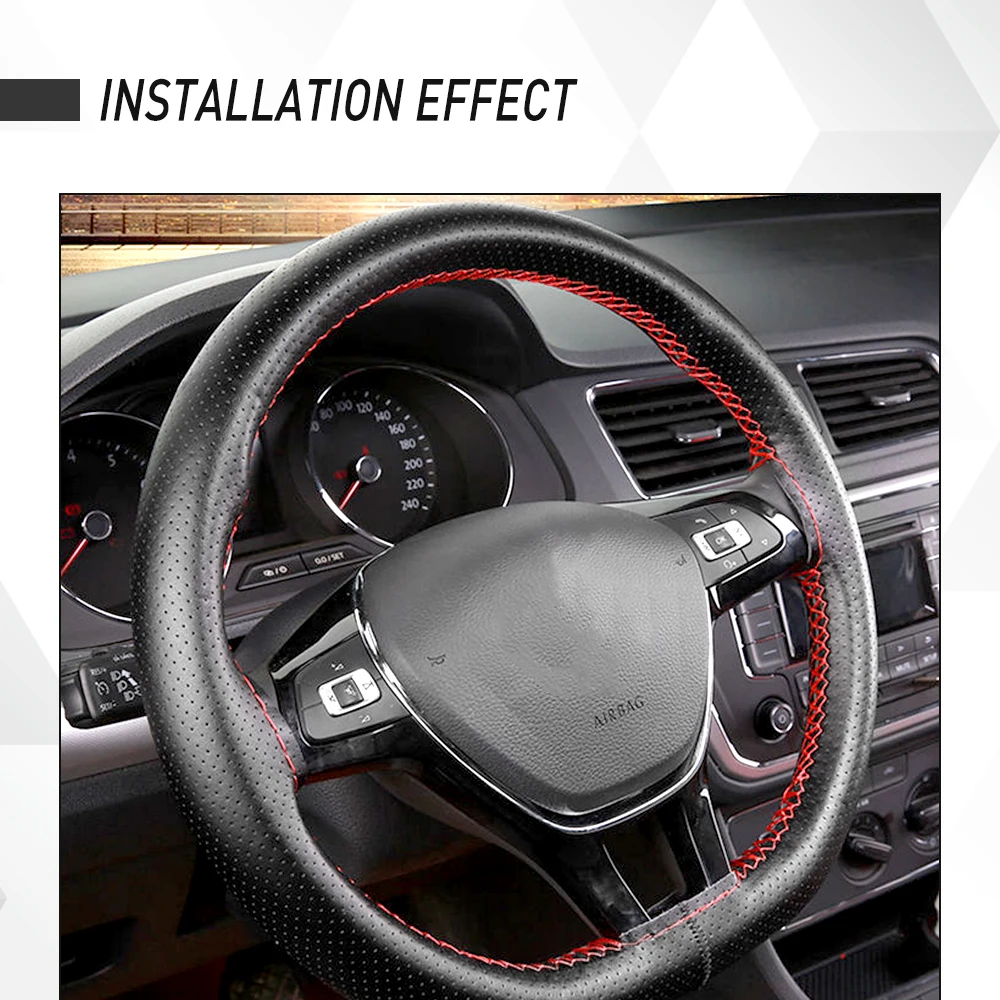 Ручное шитье черный PU искусственная кожа Чехлы на руль для Chevrolet Cruze 2009- Aveo Orlando Holden Cruze Ravon R4