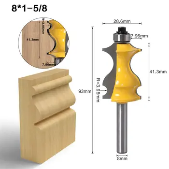 

8mm Shank Architectural Tungsten Carbide Molding Router Bit Trimming Wood End Mill for Woodwork Cutter Power Tools