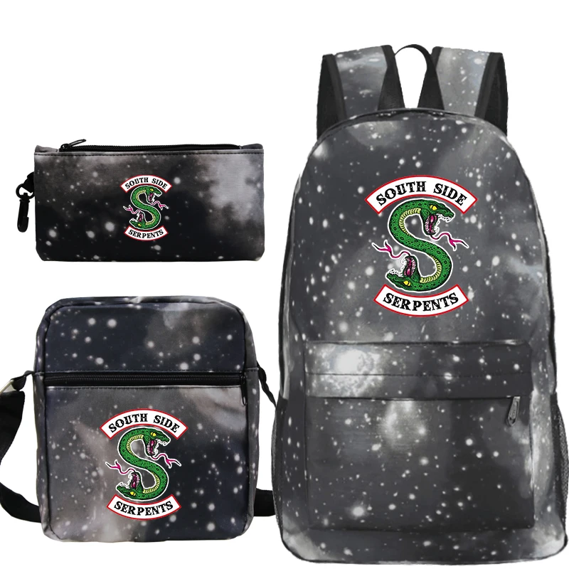 9 Ривердейл Рюкзак Mochila Sac A Dos Femme 3 шт./компл. plecak пенал через плечо школьная сумка южной стороне змеи в стиле «хип-хоп» книжная сумка - Цвет: 9