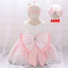 Платье для новорожденных, год платье для дня рождения для девочек от 0 до 2 лет Vestido/детское праздничное платье принцессы с цветочным рисунком для дня рождения детский костюм L1851XZ