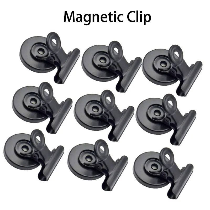 30mm Metal Round Magnetic Clips for Fridge Magnets Wall Recipes Memo Note Message Holder Clamp Office Supplies 6pcs metal clamp clips memo holders