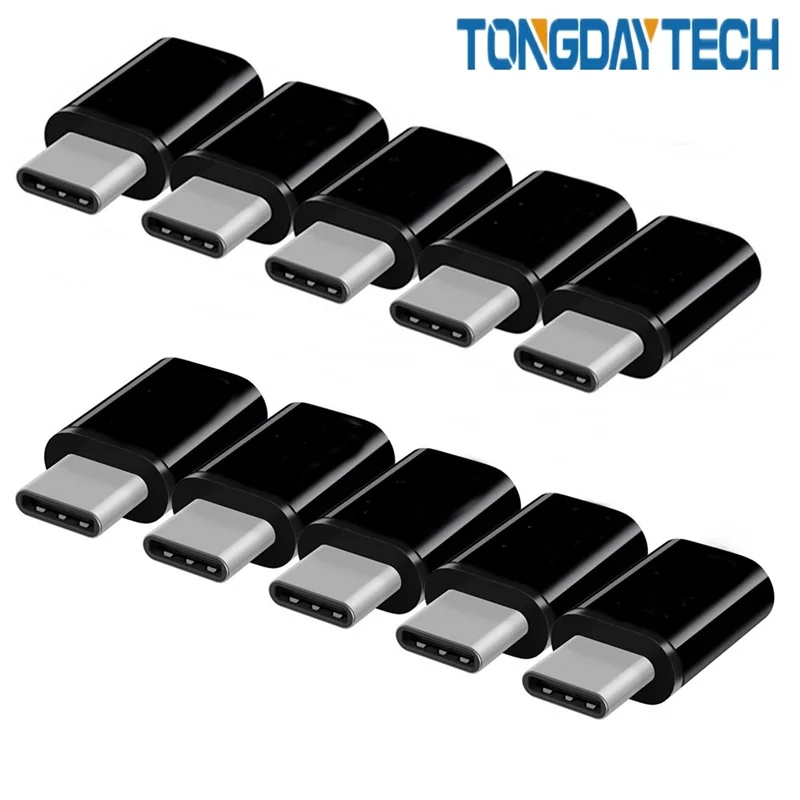 Tongdaytech USB C адаптер 10 шт Тип C штекер для Micro Женский адаптер OTG тип-c конвертер для LG samsung S10 S8 тип-c адаптер