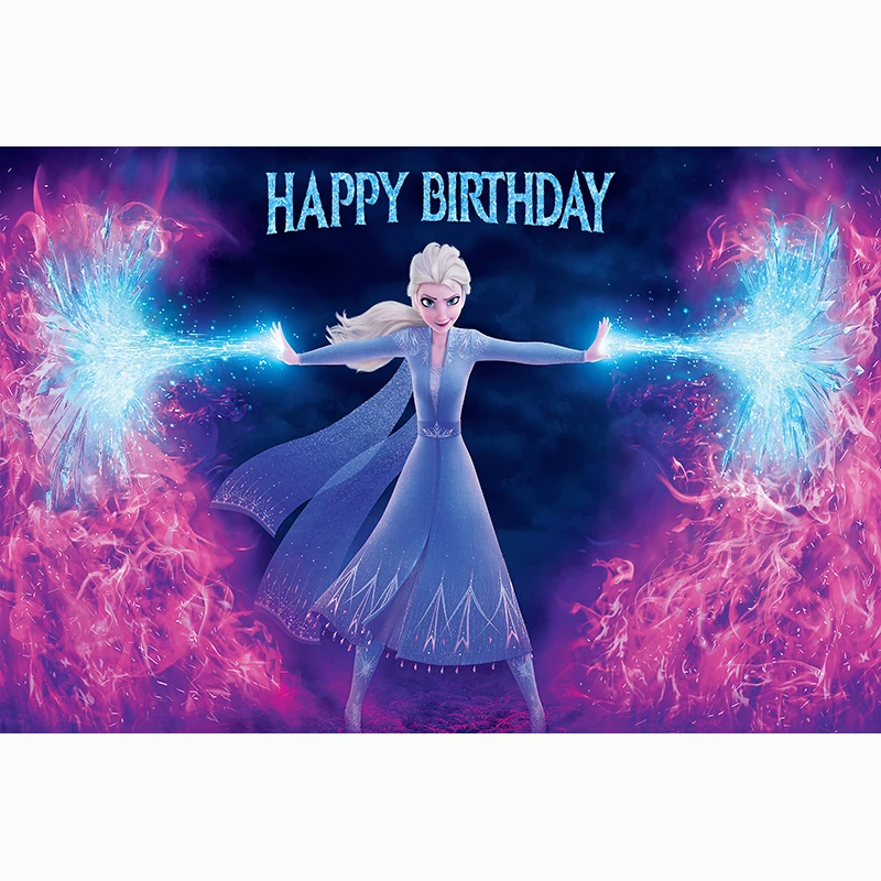 Disney Frozen Anna Elsa Princess Party Backdrops For Photo Customize Happy Birthday Kids Party Decorations Baby Shower 