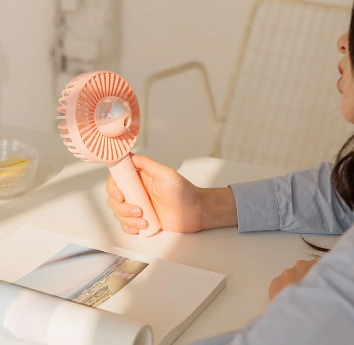 Misting Fan Mini USB Handheld Humidifier Mist Water Spray Moisturizing Portable Electric Fan