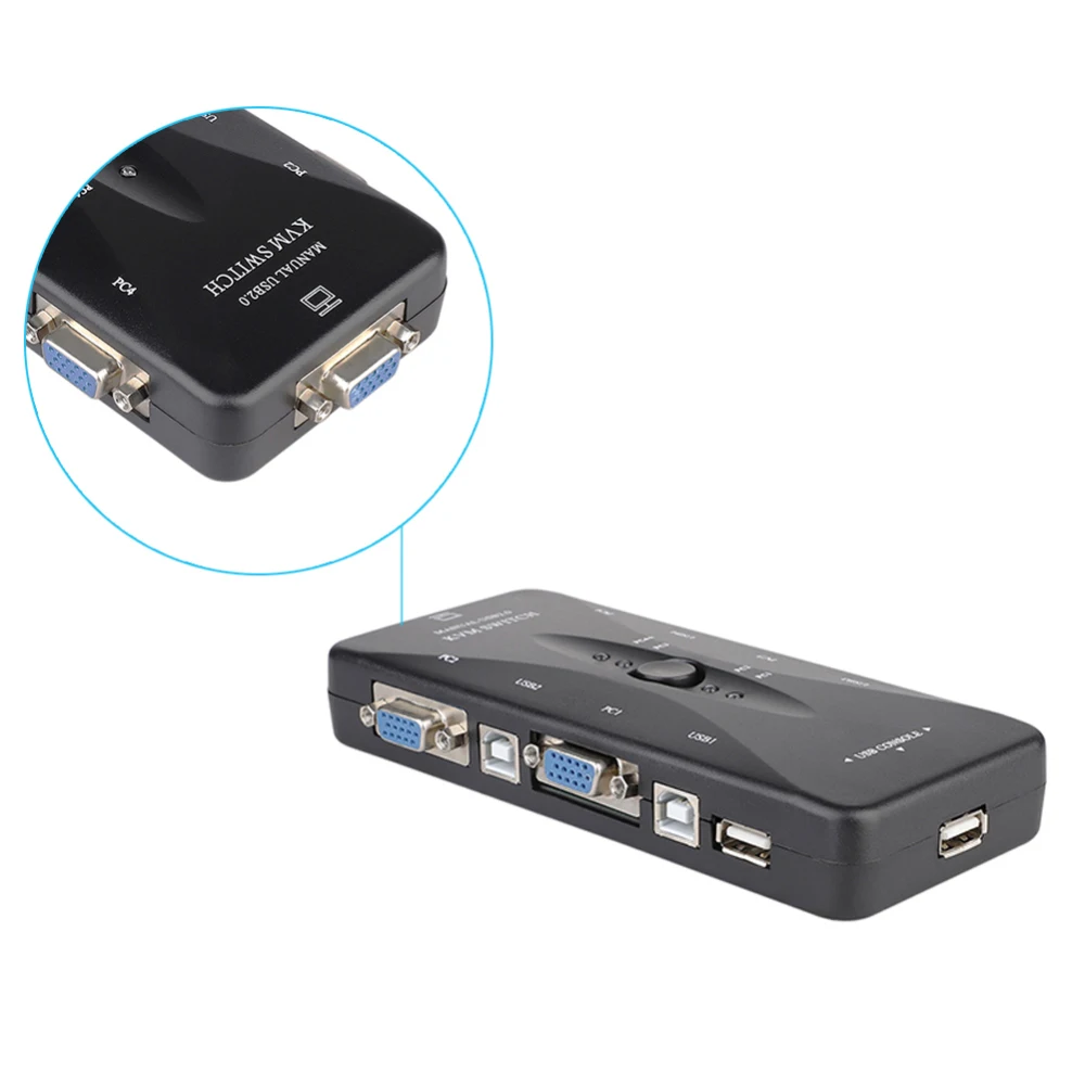 USB 2,0 4 порта KVM переключатель коробка+ 4 KVM Кабели клавиатура Монитор VGA SVGA ПК ноутбук для клавиатуры мышь принтер