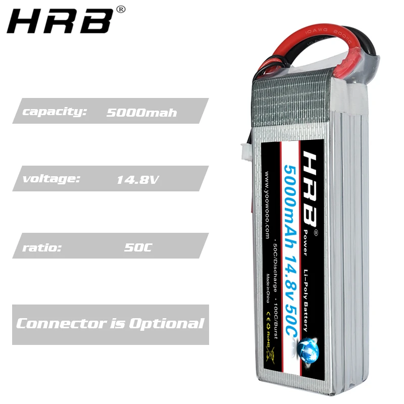 Аккумулятор hrb lipo 4S 14 8 в 5000 мА/ч 50C EC5 XT90 XT60 Deans T S радиоуправляемые детали для VKAR BISON