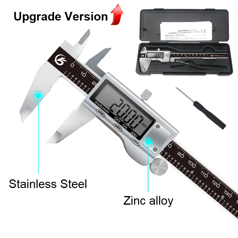 6 Inch 150mm Electronic LCD Digital Vernier Caliper Gauge Ruler Stainless Steel 