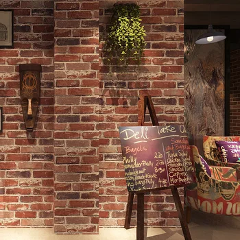 

9.5M*53cm Retro Nostalgic American Imitation Brick Brick Brick Wallpaper Cafe Bar Restaurant Art Stone Red Brick Wallpaper