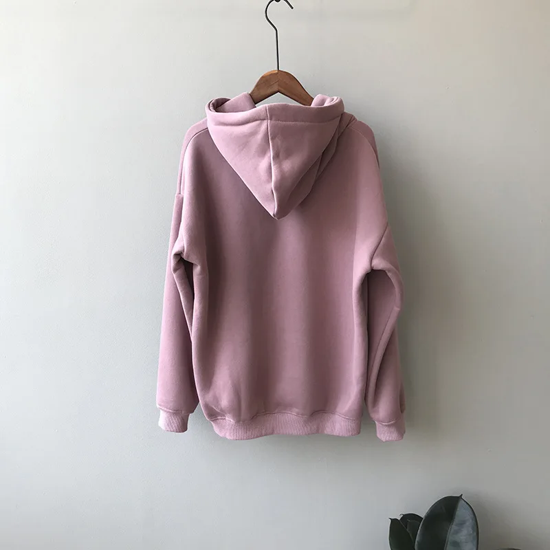 Женские толстовки из флиса с вышитой надписью Sudadera Mujer Kpop, женские толстовки на осень и зиму, свободные худи Harajuku, корейские повседневные худи