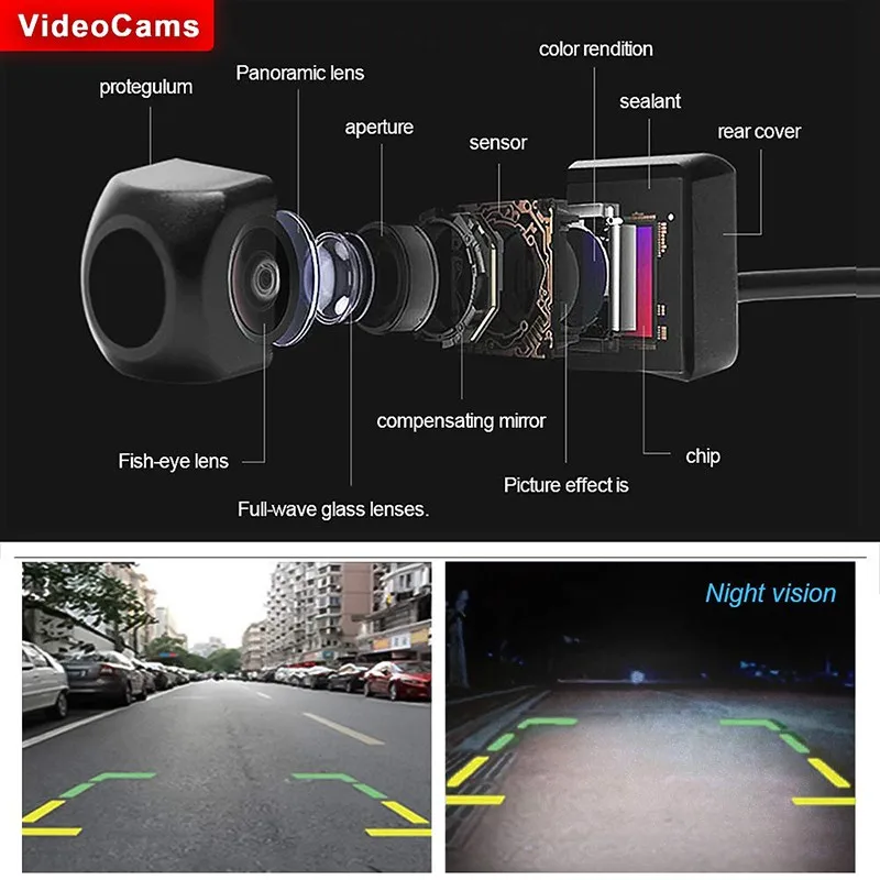 HD Any Car Auto Rear View Camera Car Back Reverse Camera Fish Eyes Night Vision HD Parking Assistance Camer 170 Degree Angle