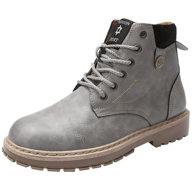 

2019 Autumn And Winter New Style Hight-top Warm Work Shoes Casual Men's Fashionable Boots Anti-slip Wear-Resistant Martin Boots