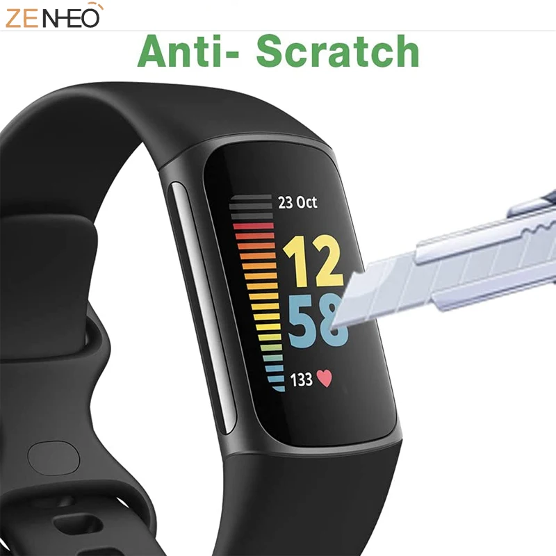

4pieces Anti-scratch Ultra Thin HD Hydrogel Clear Protective Film For Fitbit Charge 5 Charge 5 Wristband Full Screen Protector