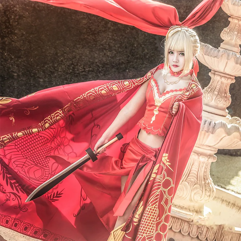 Fate/EXTRA FGO игра косплей Nero Колизей Красный меч женский костюм для косплея платье Рождество сексуальная одежда комикс Cos наборы подарок
