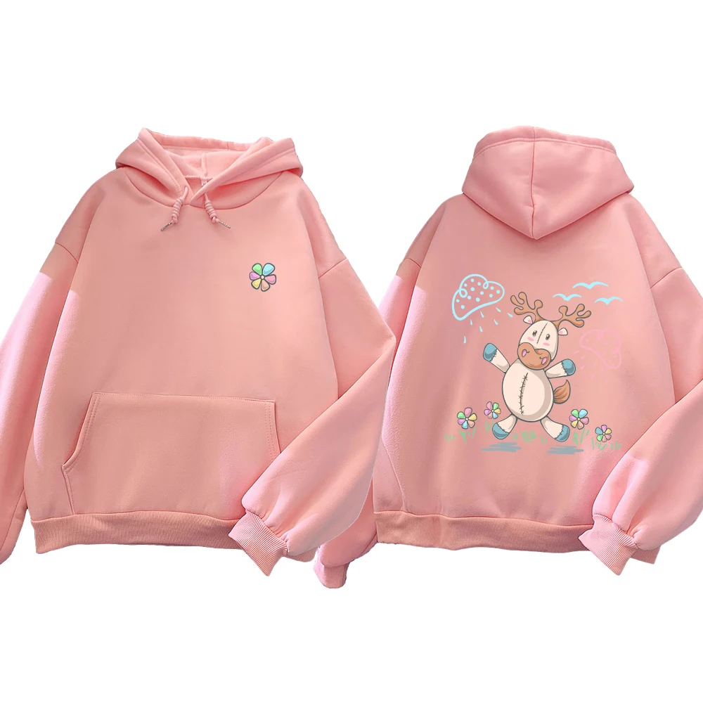 

Hoodies Oversized Print Pocket Sweatshirts Hooded Harajuku Winter Casual Vintage Korean Pullovers Women Sweatshirt Jumper