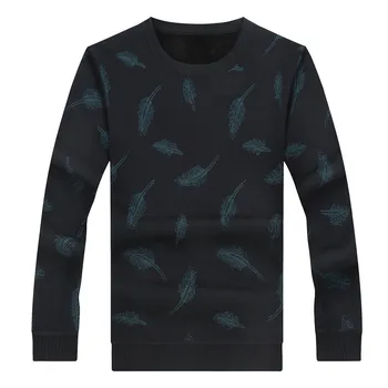 

Loose Men's Sweater Plus Fat plus Size Fat Man Knitting Shirt Male Winter Clothes Backing Shirt Round Neck Plus Velvet