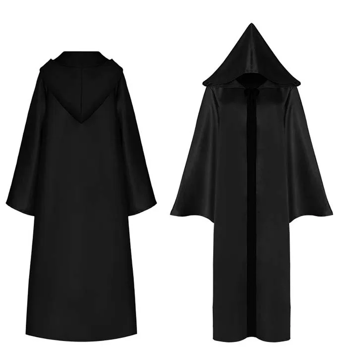 Halloween Party Costumes Children and Adults Cosplay Black Knight Cloak Costumes Unisex Solid Costumes Clothes - Цвет: Black