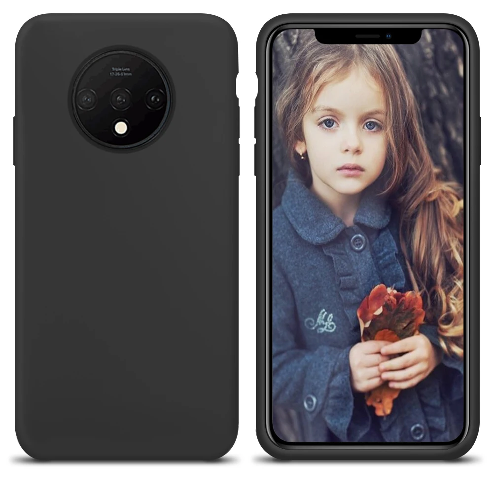 Жидкий силиконовый чехол GKK для Oneplus 7 7t Pro чехол противоударный детский кожаный чехол для Oneplus 7 7t Pro Coque - Цвет: Cool Black