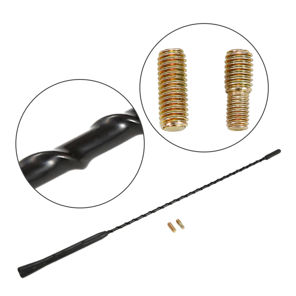 

16 Inch Universal Car Anti-noise Flexible Roof Mast Whip Stereo Radio FM/AM Signal Aerial Amplified Antenna With Two Screws