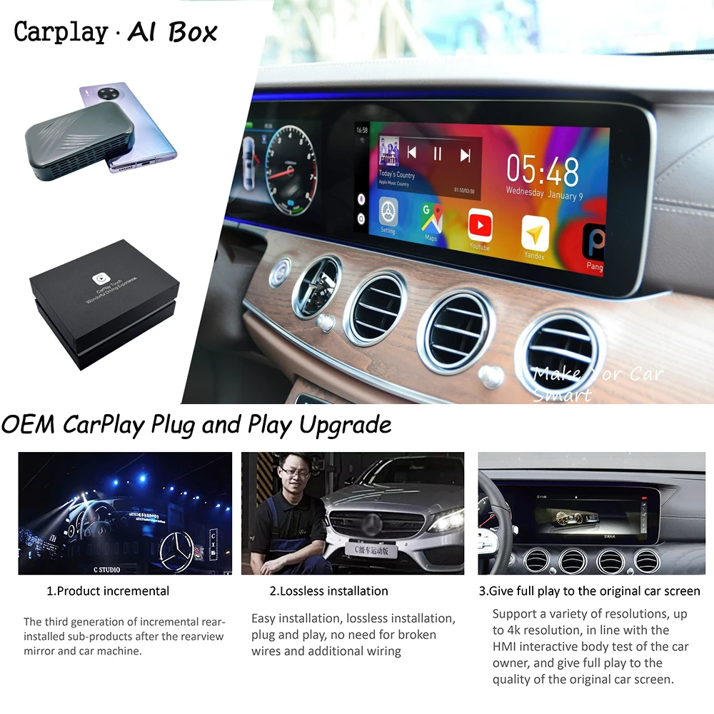 USB Phone Mirroring Kit  Apple CarPlay TV Receiver Android Box For Mercedes W213 A238 W463 C167 X167 C257