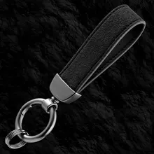 Car Rings Key Chain Leather Horseshoe Keychain Car Keyring For Sline RS AMG R For Benz For Toyota V W Car Accessories Gift