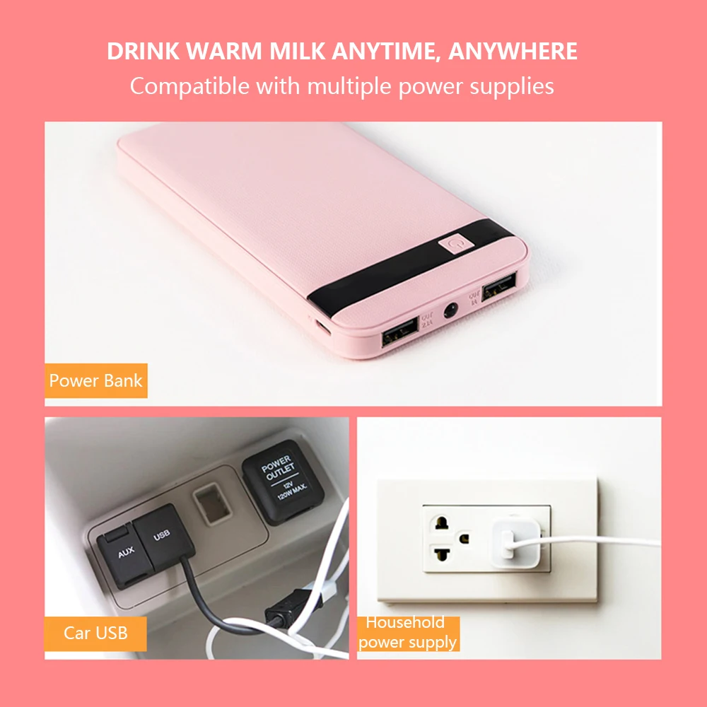 LOOZYKIT USB грелка для детских бутылочек портативная дорожная грелка для молока бутылочка для кормления с подогревом крышка термостат подогреватель пищи