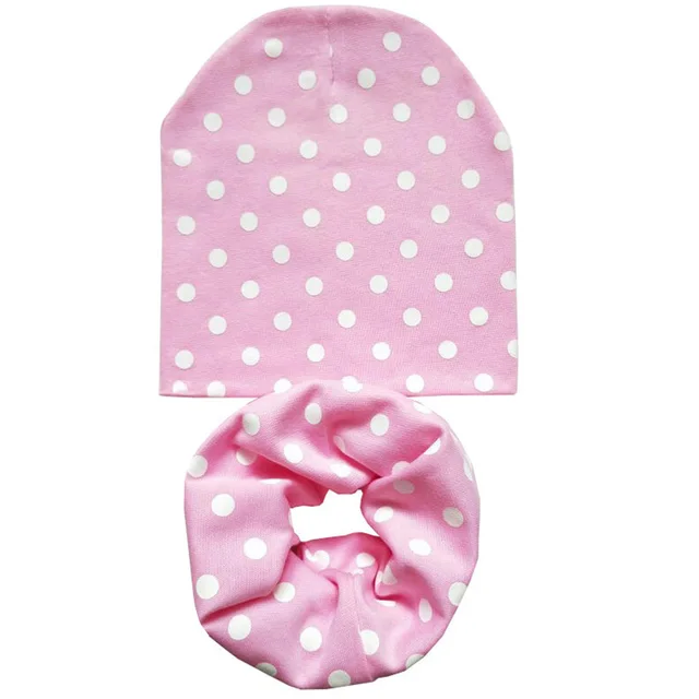 New Dot Star Love Heart Print Cotton Girl Cap Autumn Winter Baby Girls Hat Boys Cap Toddlers Infant Cap Scarf Children Bonnet 1