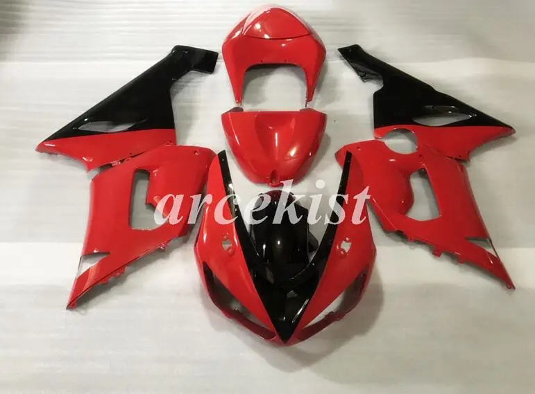 4 подарки ABS мотоцикл Полный обтекатели комплект подходит для Kawasaki Ninja ZX-6R 636 2005 2006 05 06 набор кузова красный черный