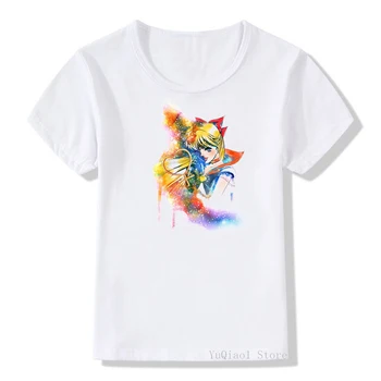

Watercolor sailor moon t shirt children’s clothes 2 to 7 years harajuku cute top for girls summer white camisetas kids clothing