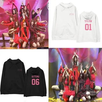 

K-pop IZONE combination surrounding clothes with the same paragraph hooded sweatshirts Korean version of men and women shirts
