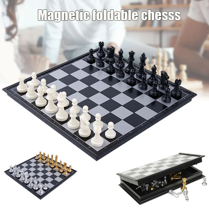 Portable Magnetic Folding Chess Board Chessboard Box Set Travel Kid Game Gift 