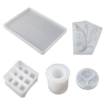 5 Pcs Silicone Resin Molds 9-Slot Lipstick Organizer Epoxy Molds Pen Holder Mold for Epoxy Crafts DIY Craft Making