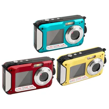 

2020 Digital Camera Waterproof 2.7inch TFT 24MP MAX 1080P Double Screen 16x Digital Zoom Camcorder HD268