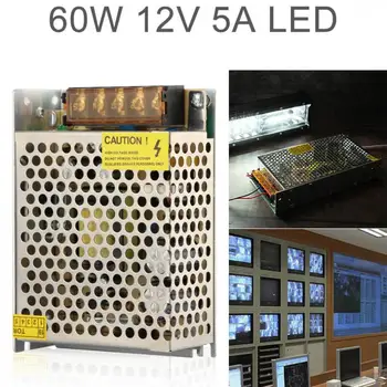 

DC 12V 5A 60W Switch Power Supply Driver Adapter Source Transformer for Home LED Strip Light Industrial Monitoring Equipment