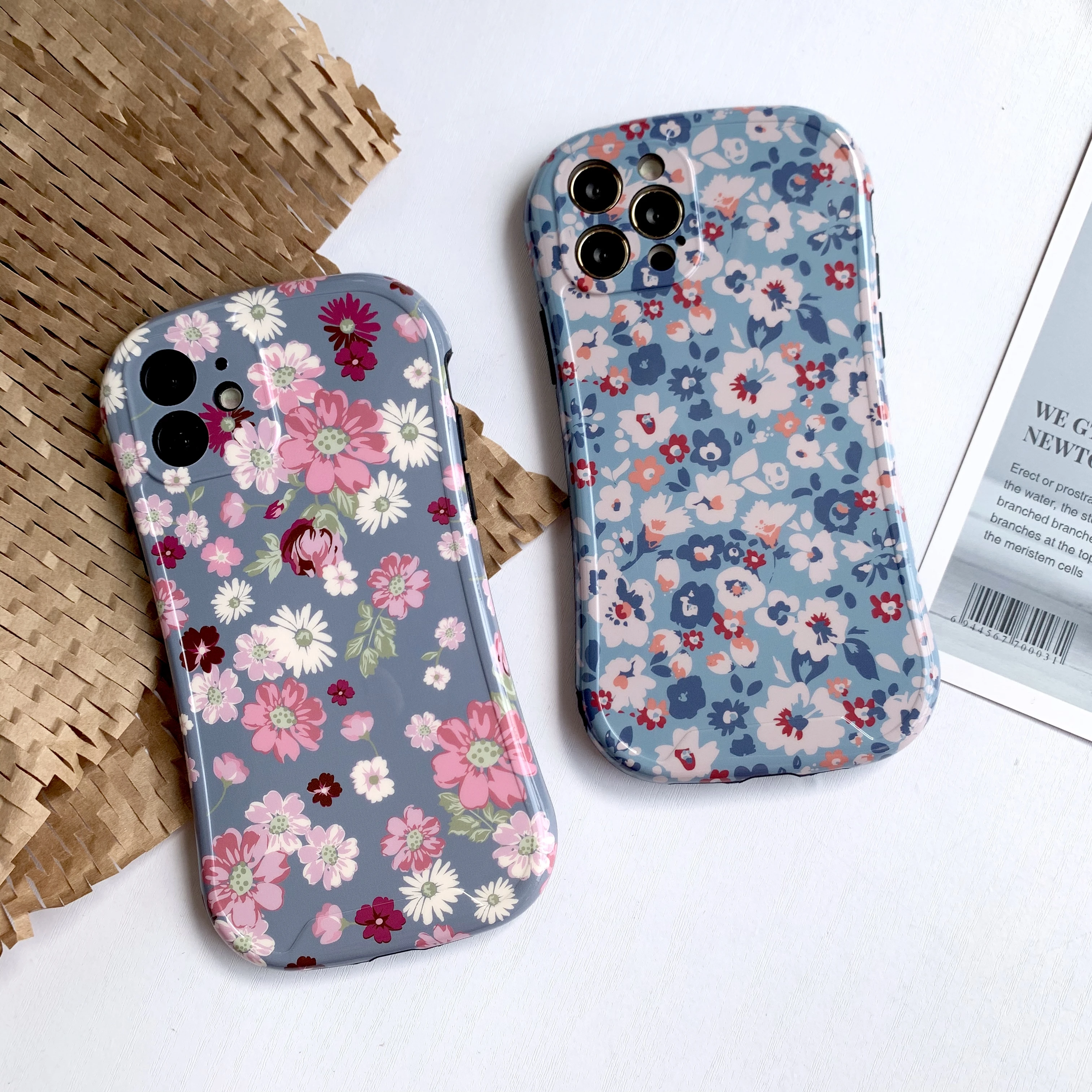 Fashion Flower Phone Case For iphone 7 8 11 12 Mini Plus XR X XS Pro MAX SE 2020 Luxury Shockproof Silicone IMD Protection Cover iphone 7 phone cases