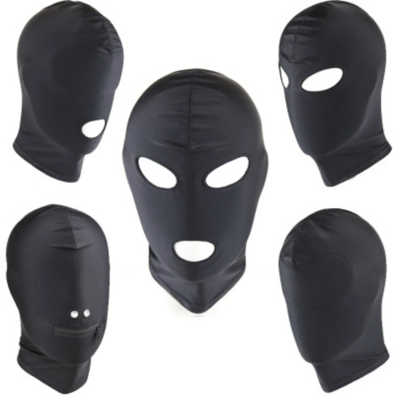 SexyToys Open Mouth Eye Bondage Party Mask Cosplay Slave punish Headgear Exotic Apparel Sex Products BDSM Fetish Hood | Красота и