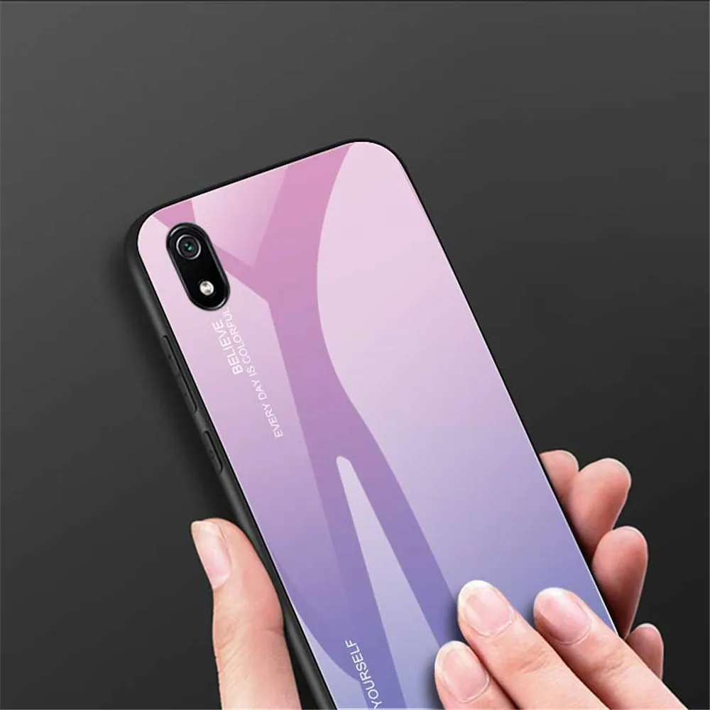 Colorful Keras Tempered Glass Case untuk Redmi K30 K20 Ponsel Penutup Belakang untuk Redmi Note 9S 9 Pro Max 8T 8 7 6 Tutup Pelindung