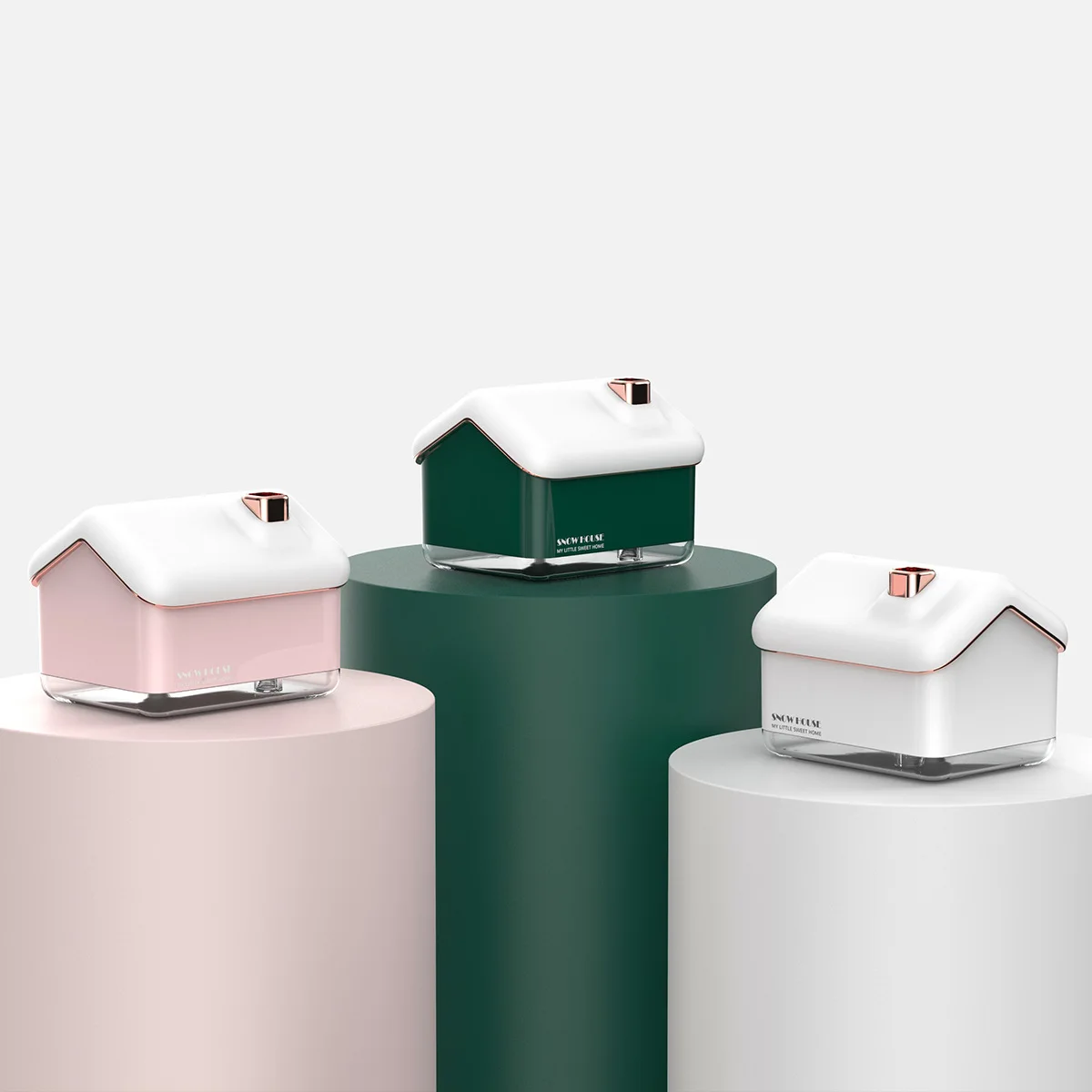300ML USB Air Humidifier Desktop Purifier Snow House Diffuser Aromatherapy Mist Maker With Lamp Lights For Christmas Home Office 3