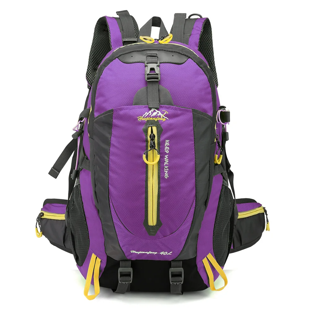 Мужской 40L унисекс Водонепроницаемый рюкзак для путешествий, походная спортивная сумка, рюкзак для альпинизма, кемпинга для мужчин - Цвет: Фиолетовый