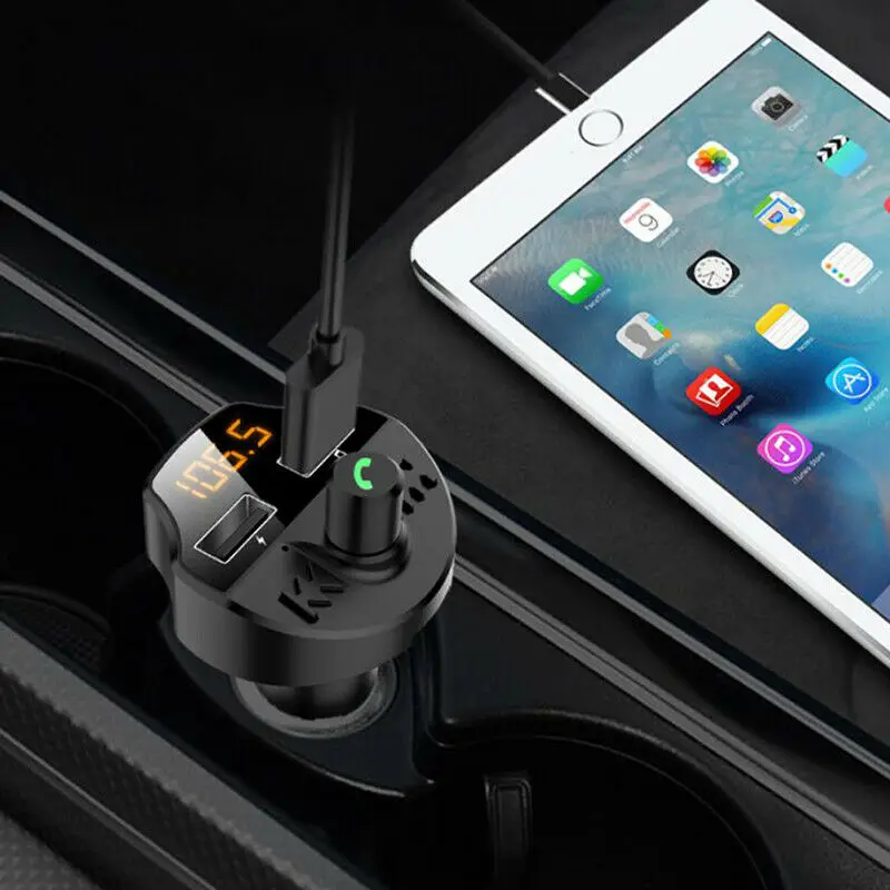 Автомобильный Bluetooth 5,0, fm-передатчик, беспроводной аудио приемник, Автомобильный MP3 плеер, 2.1A, двойной USB, быстрое зарядное устройство, автомобильные аксессуары
